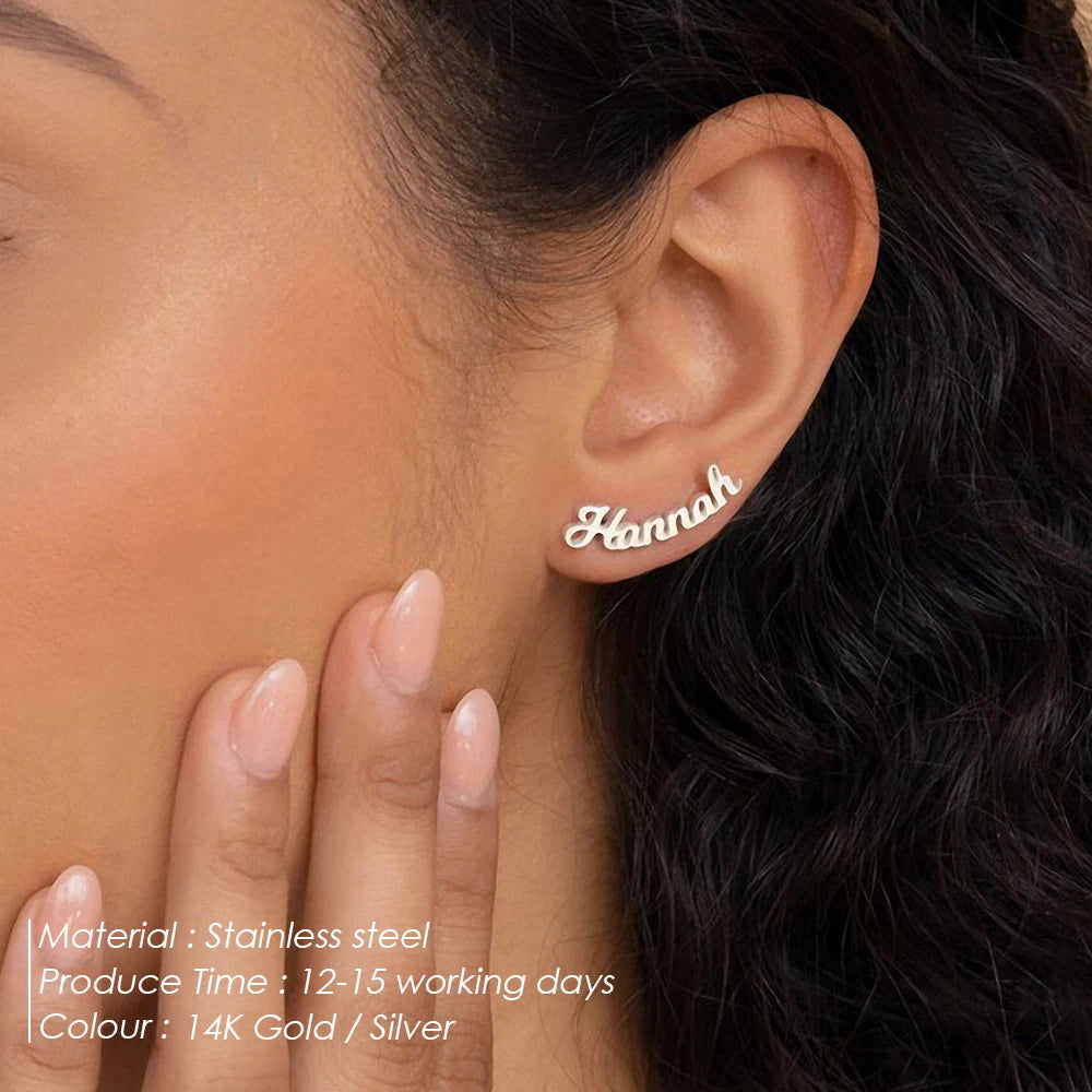 Personalized Name Stud Earrings