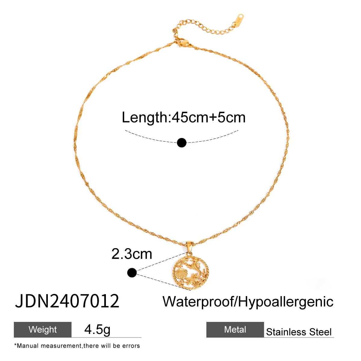 Gold Ocean Pendant Necklace