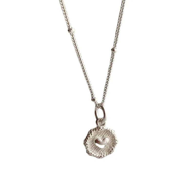 Sterling Heart Bead Necklace
