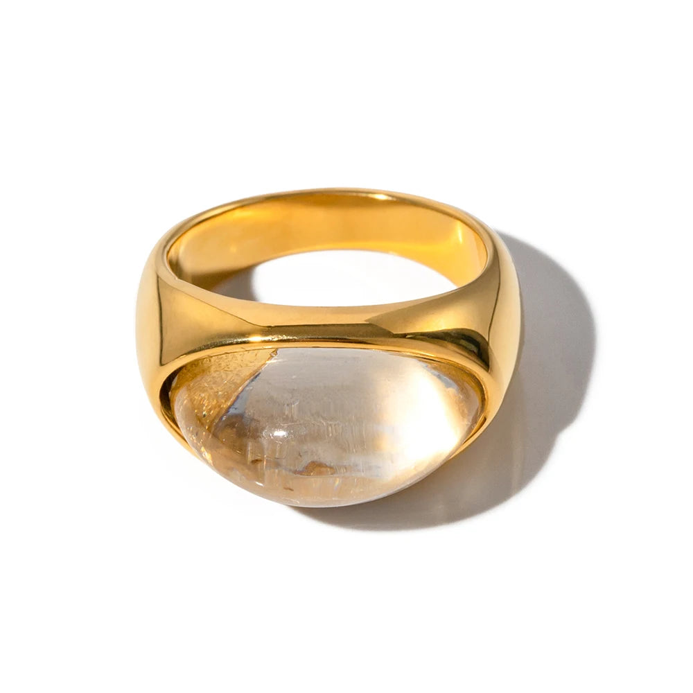 Clear Resin Gold Ring