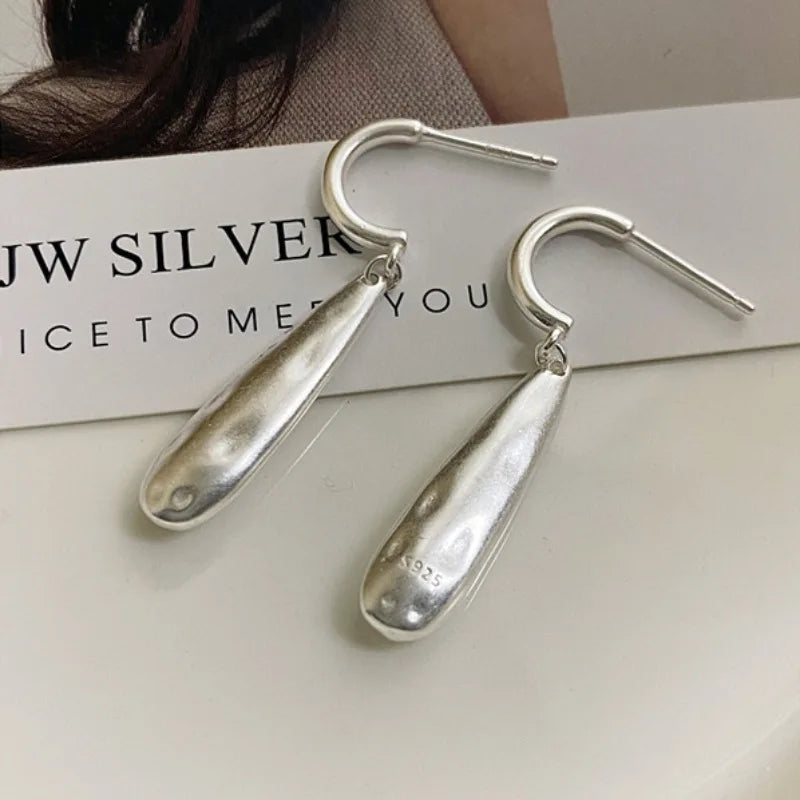 Water Drop Silver Earrings