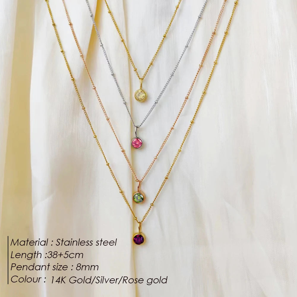 Birthstone Zirconia Necklace