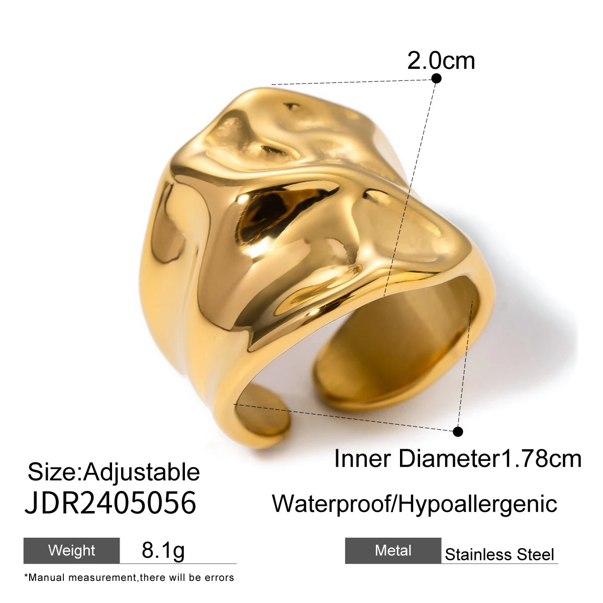 Hammered Texture Wide Ring