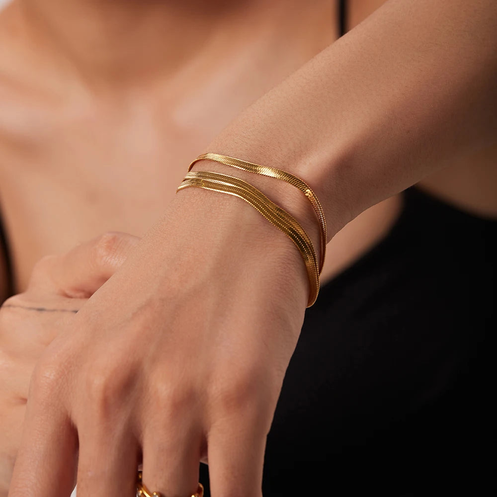 Three Layer Snake Chain Bracelet