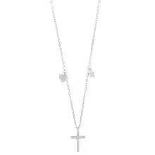 Zircon Cross Silver Necklace