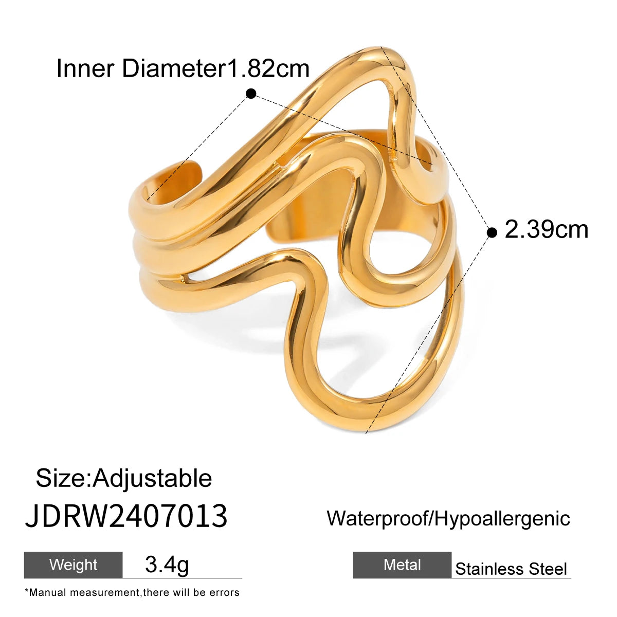 Ripple Texture Open Ring
