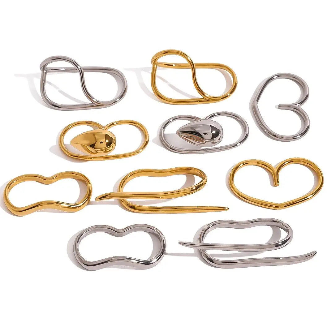 Gold Double Finger Ring Set