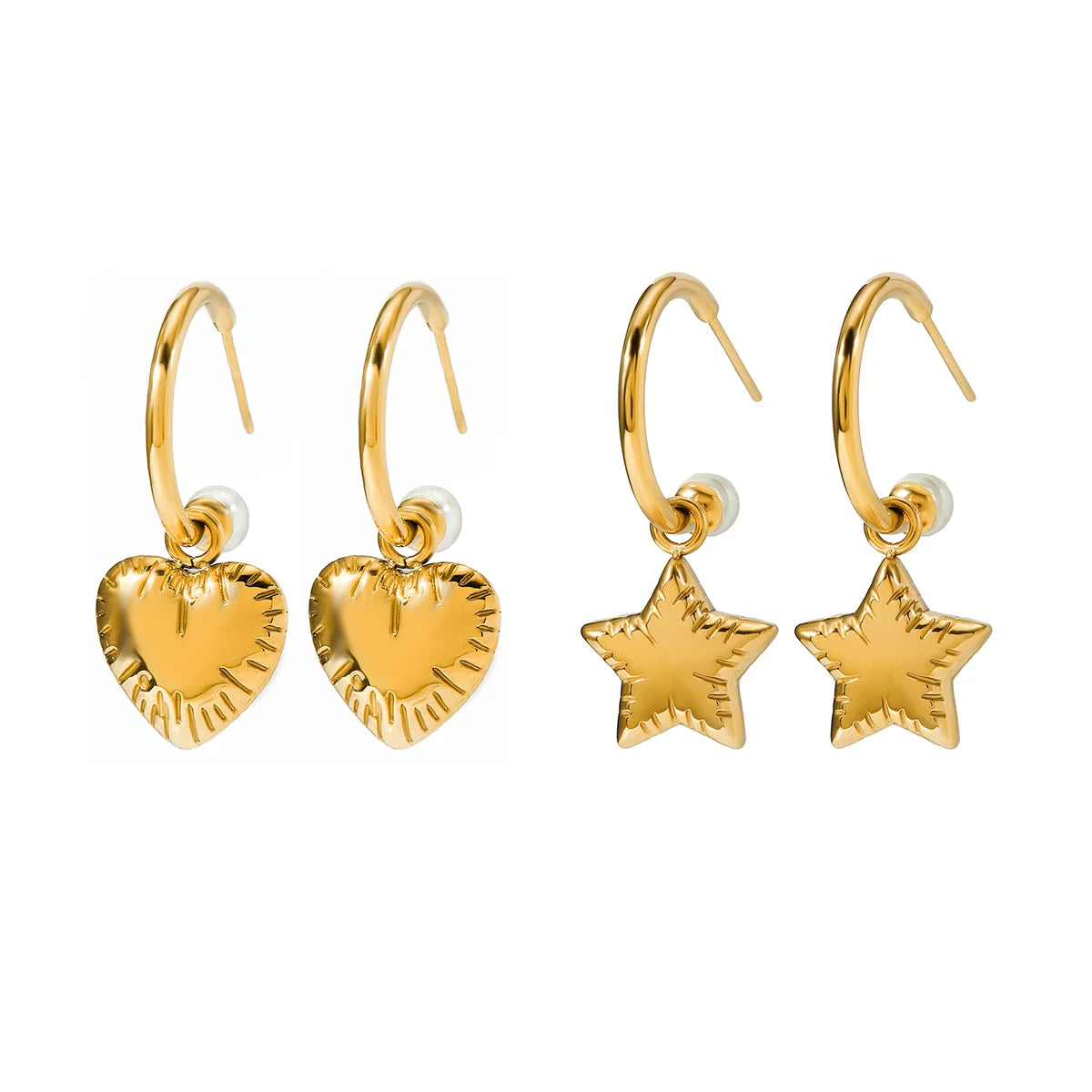 Stars & Heart Drop Earrings
