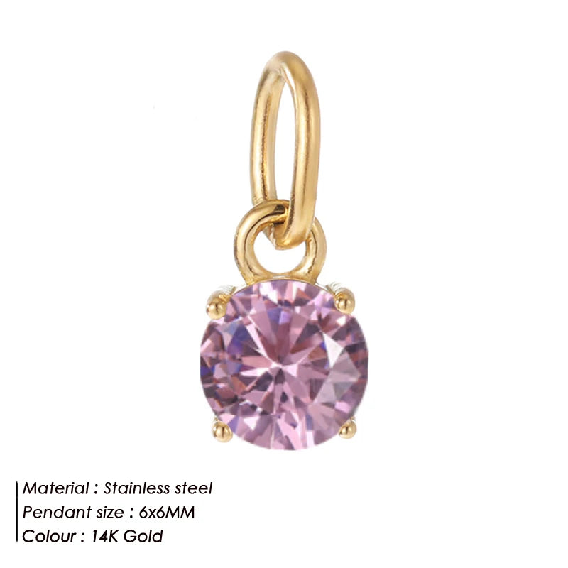 Round Zircon Pendant Necklace