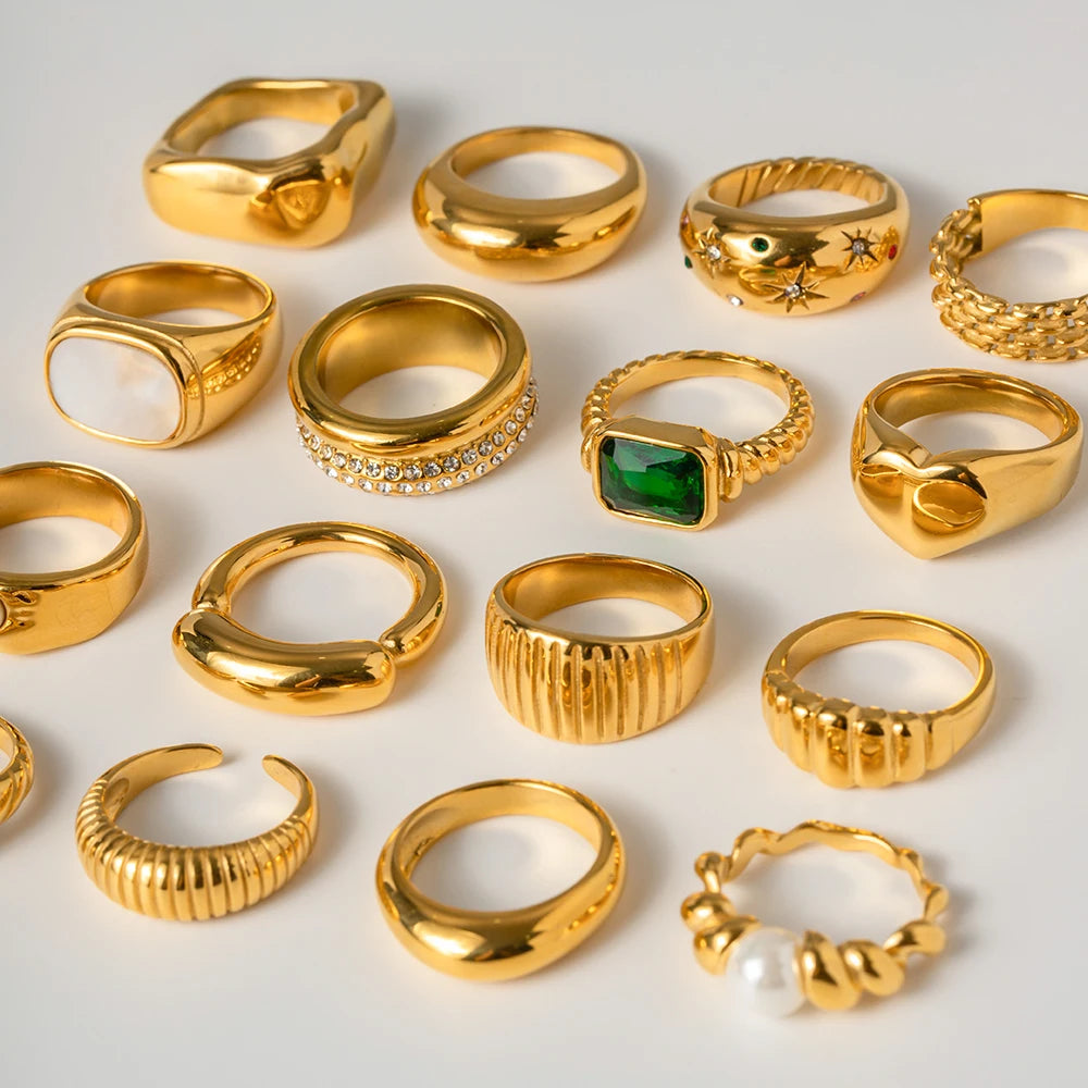 Geometric Gold Plated Ring