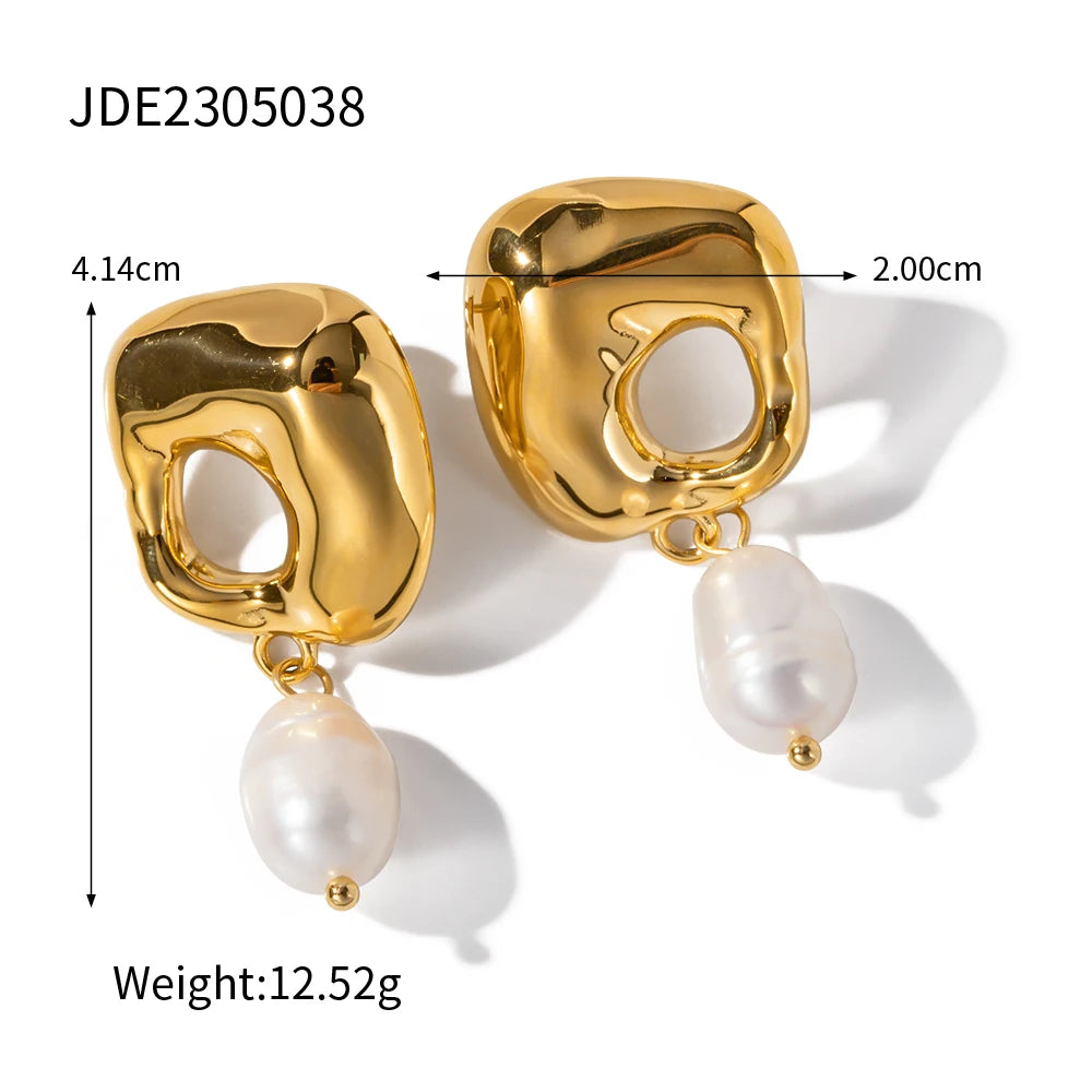 Pearl Drop Texture Earrings