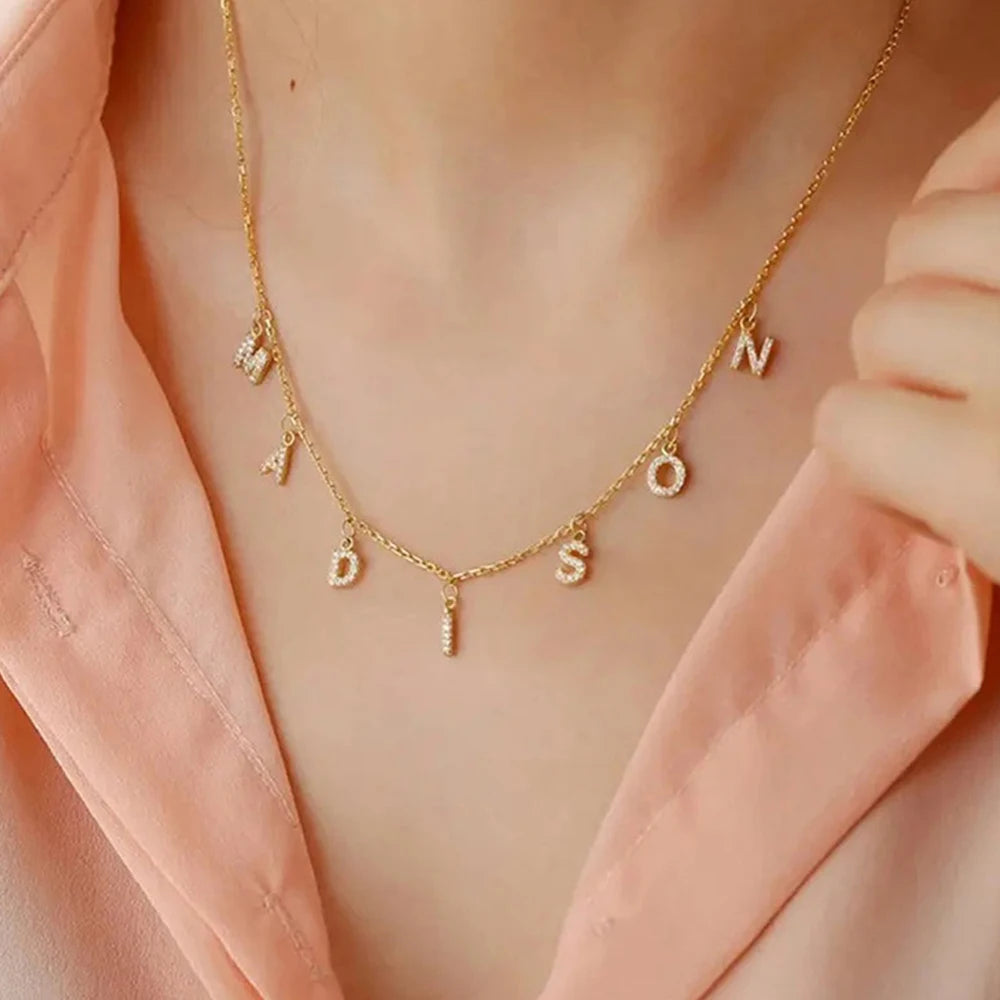 Personalized Zircon Pendant Name Necklace