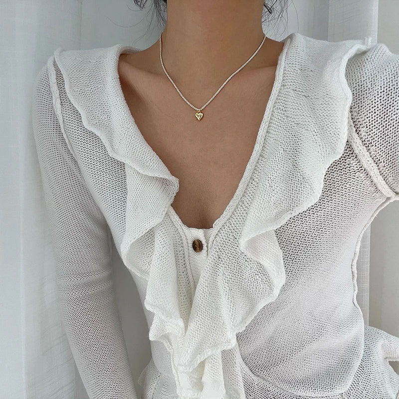 Heart Pendant Silver Choker