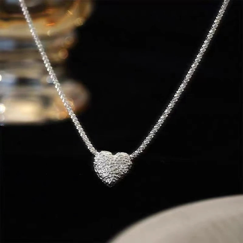 Sterling Heart Geometric Necklace