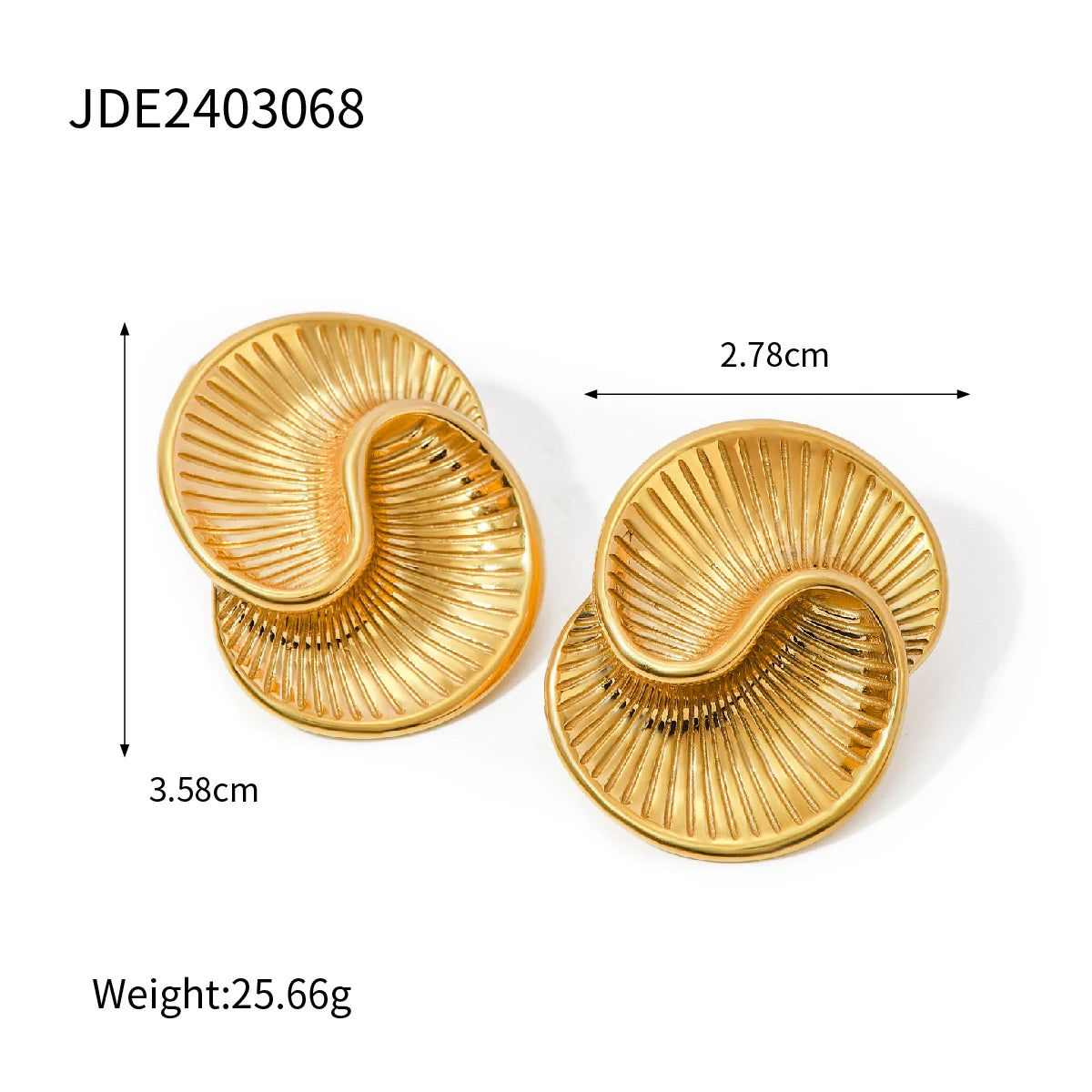 Spiral Teardrop Gold Earrings