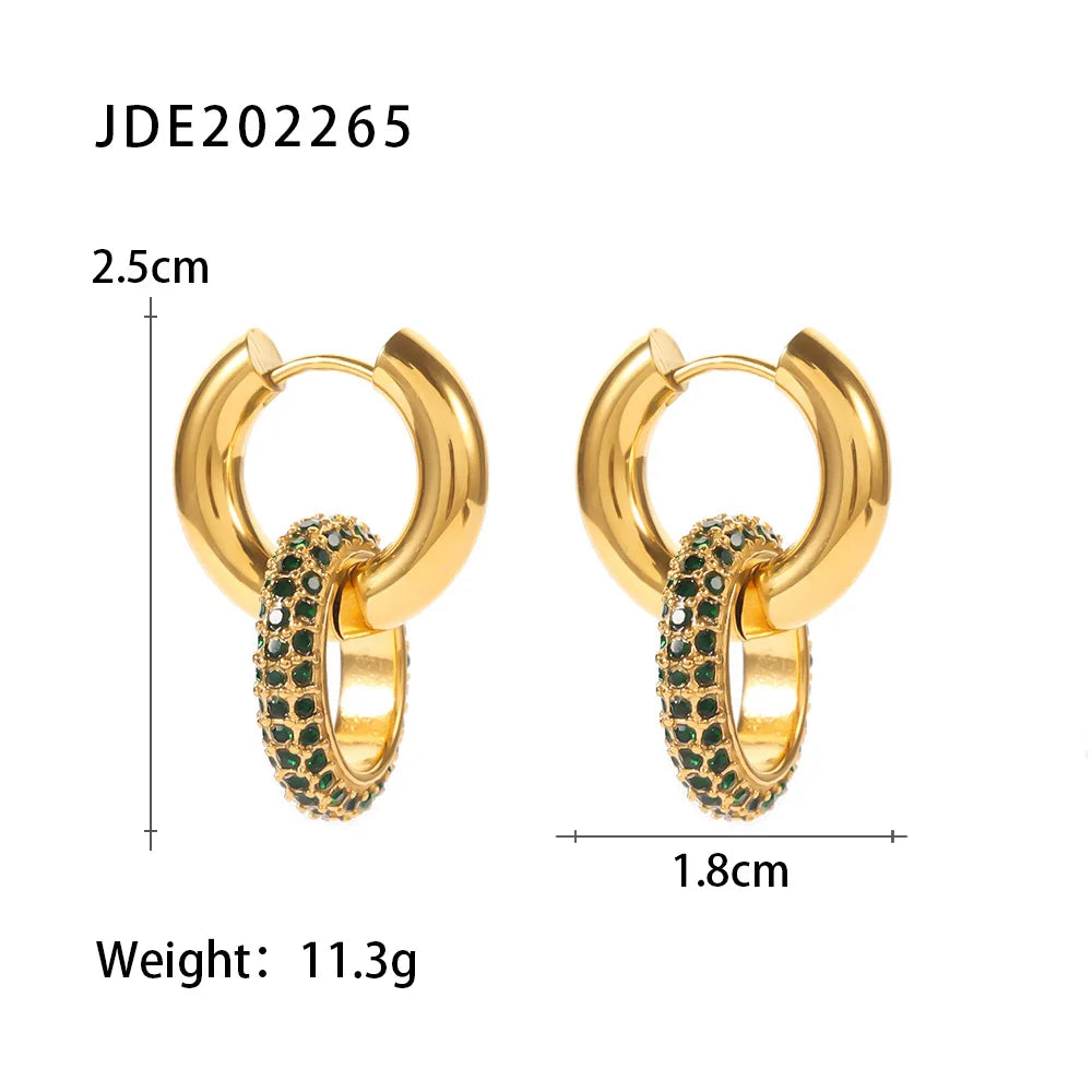 Cubic Zirconia Oval Pendant Earrings