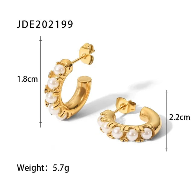 Gold Plated C-Shape Earrings