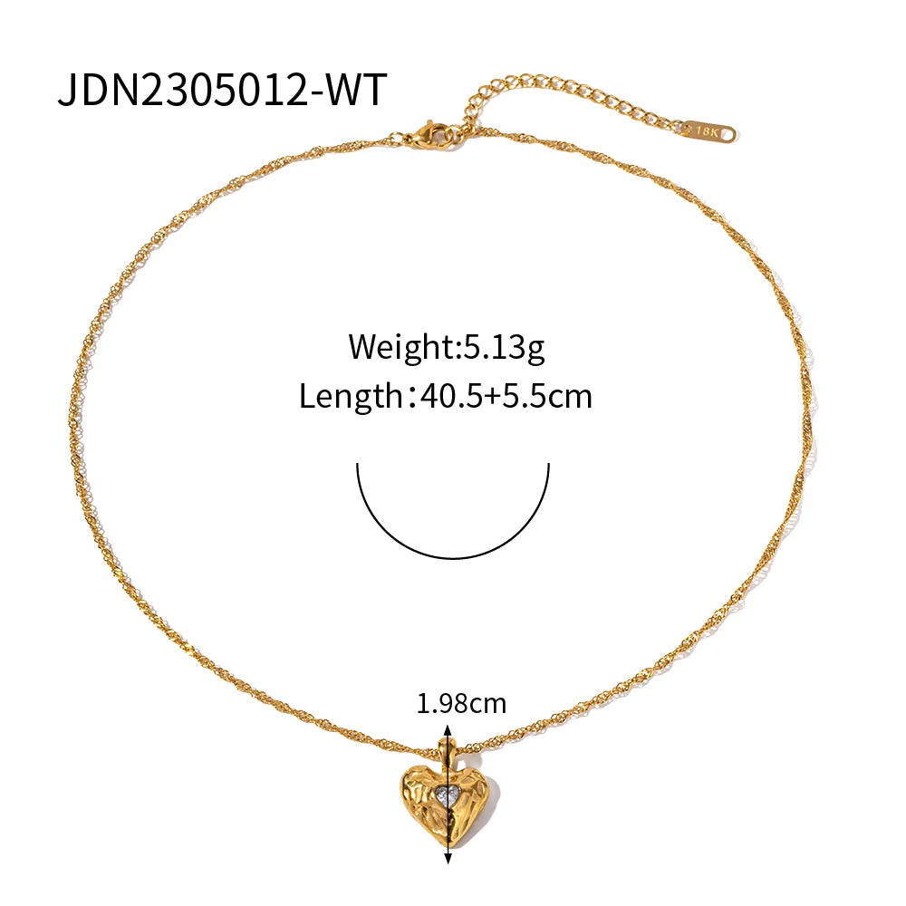 Cubic Zirconia Heart Pendant Necklace