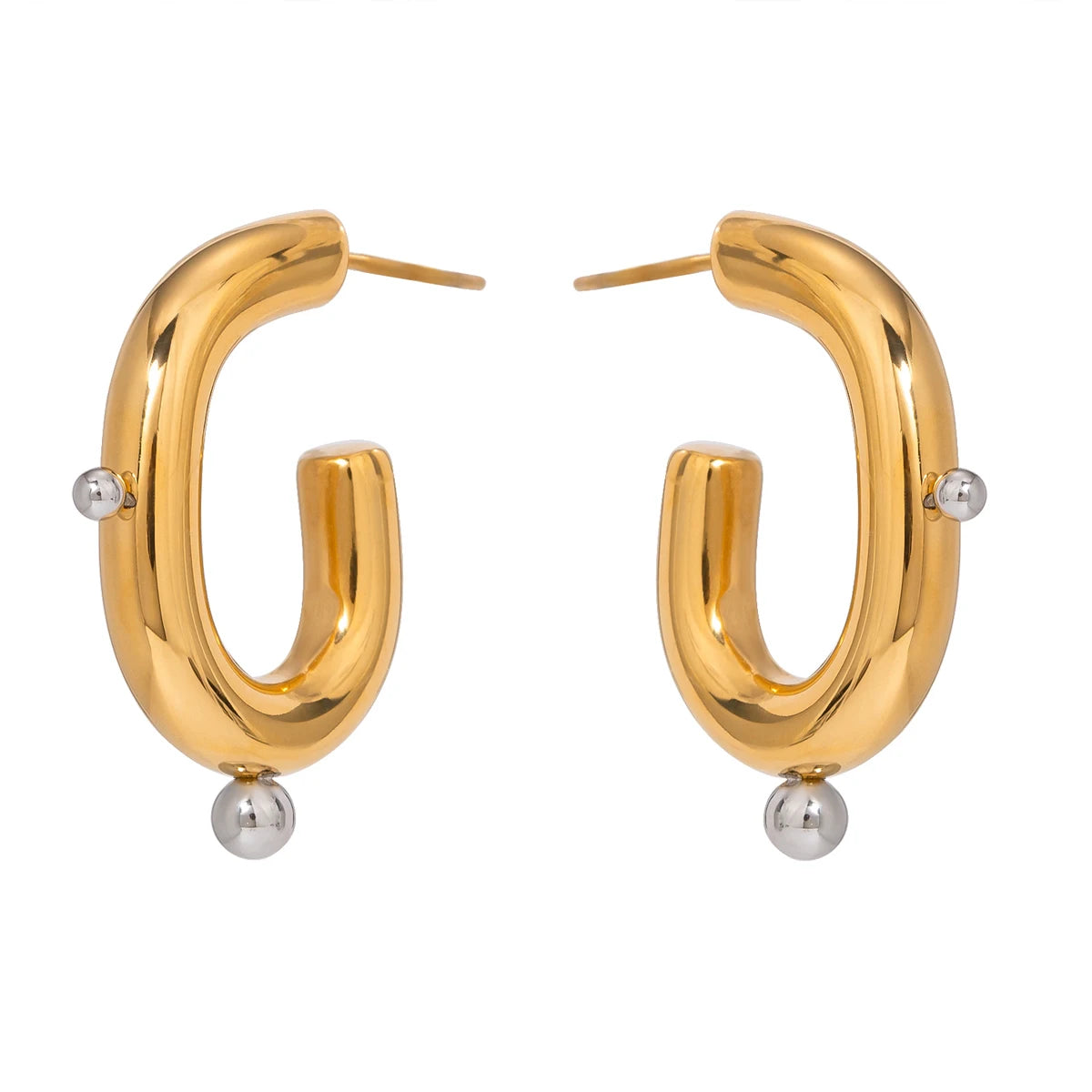 Colorblock C-Shaped Earrings