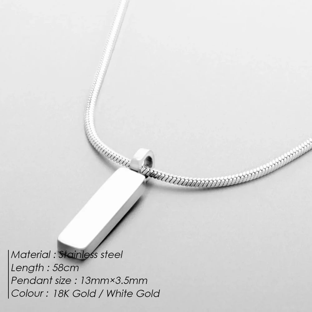 Gold Square Pendant Necklace