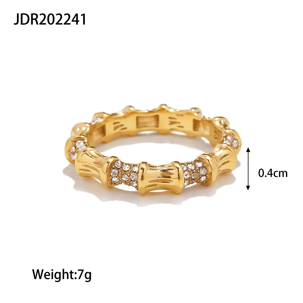 Rhinestone Gold Plated Ring