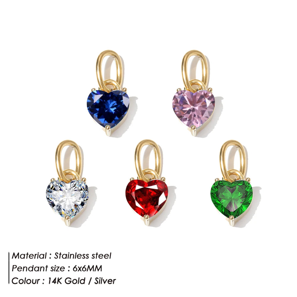 Heart Zircon Pendant Charm