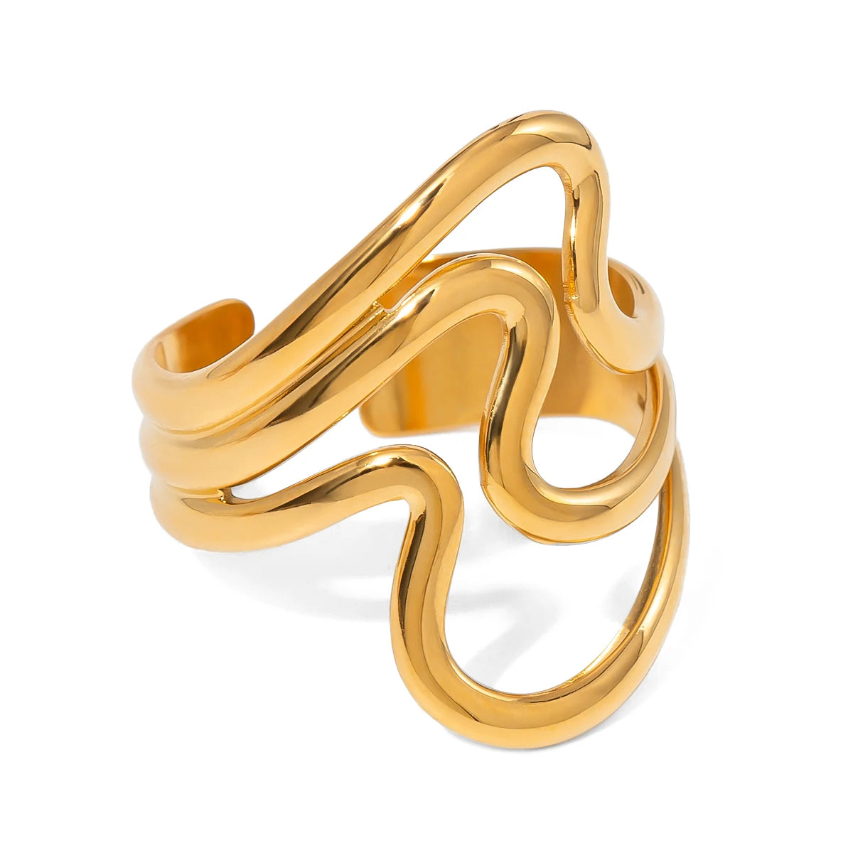 Ripple Texture Open Ring