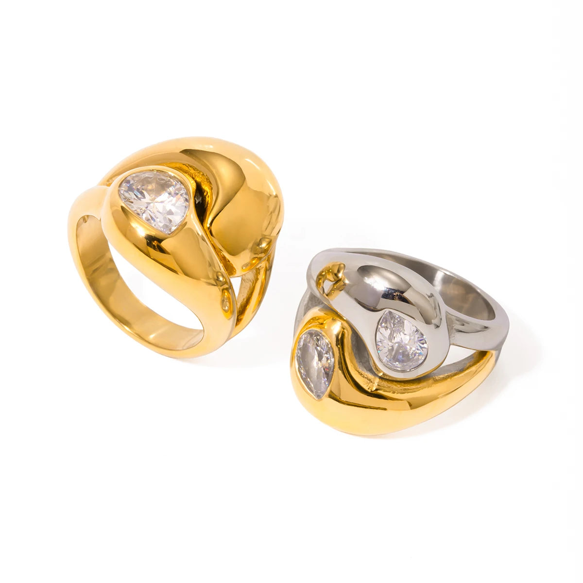 Zirconia Geometric Ring