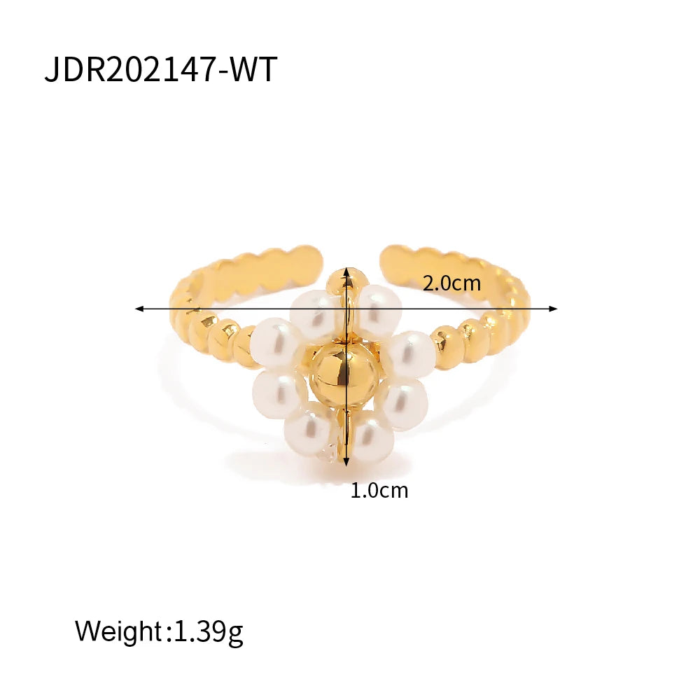 Gold Sunflower Stone Ring