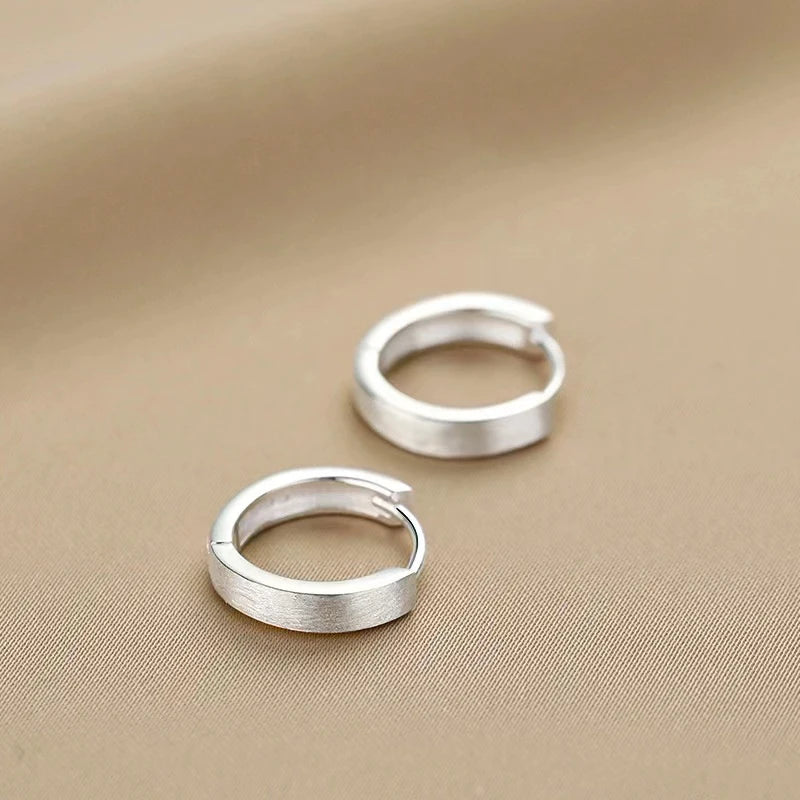 Minimalist Round Silver Earrings