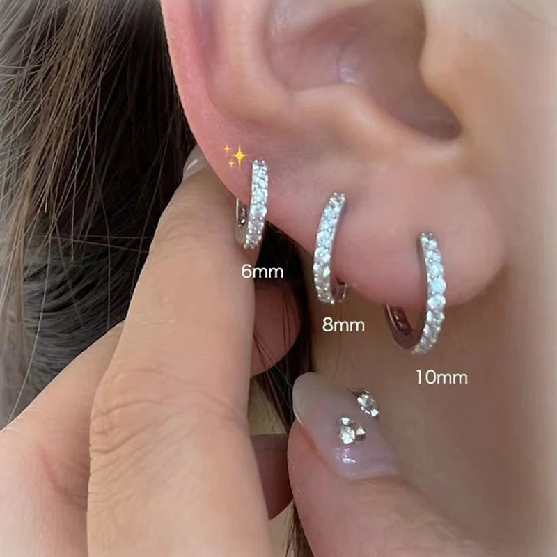 Zirconia Round Silver Earrings