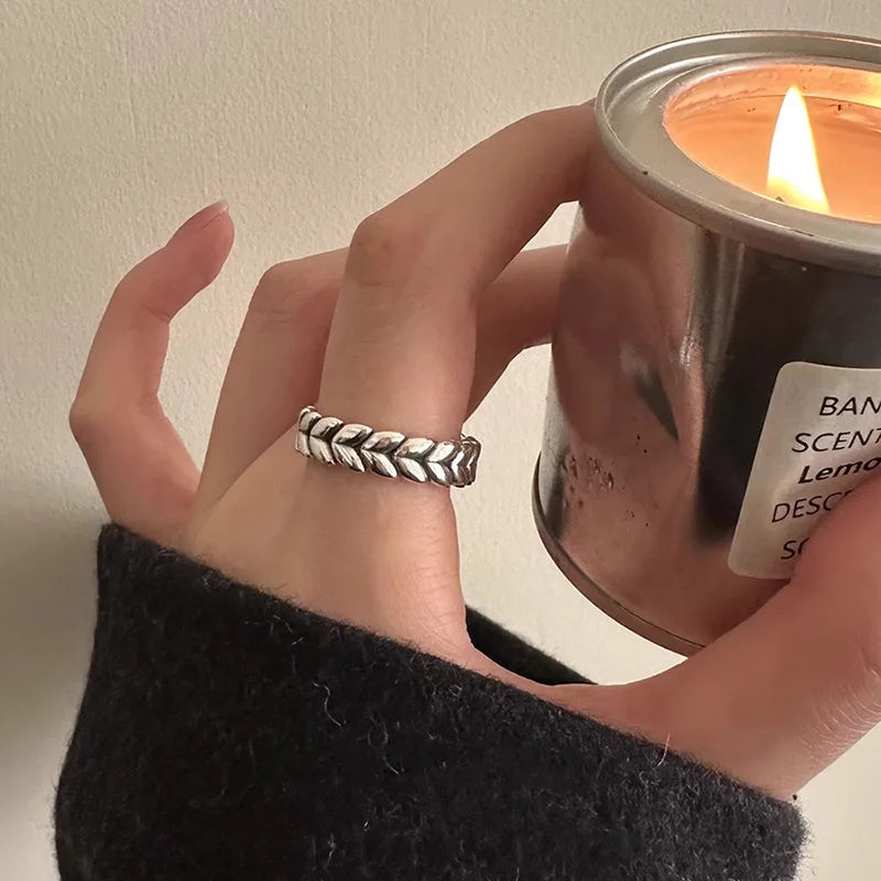 Retro Love Heart Silver Ring