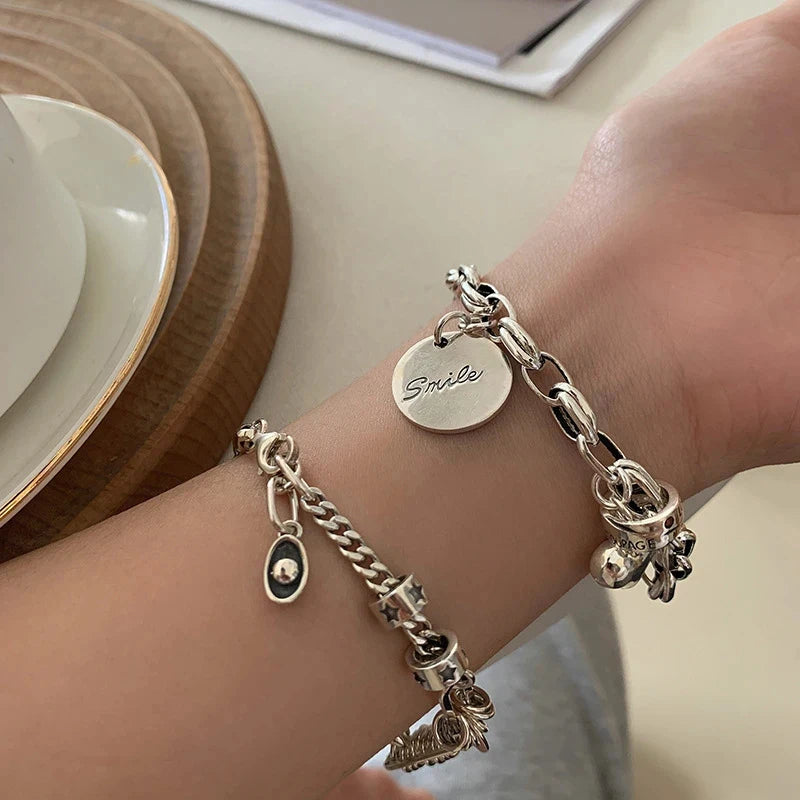 Vintage Geometric Heart Bracelet