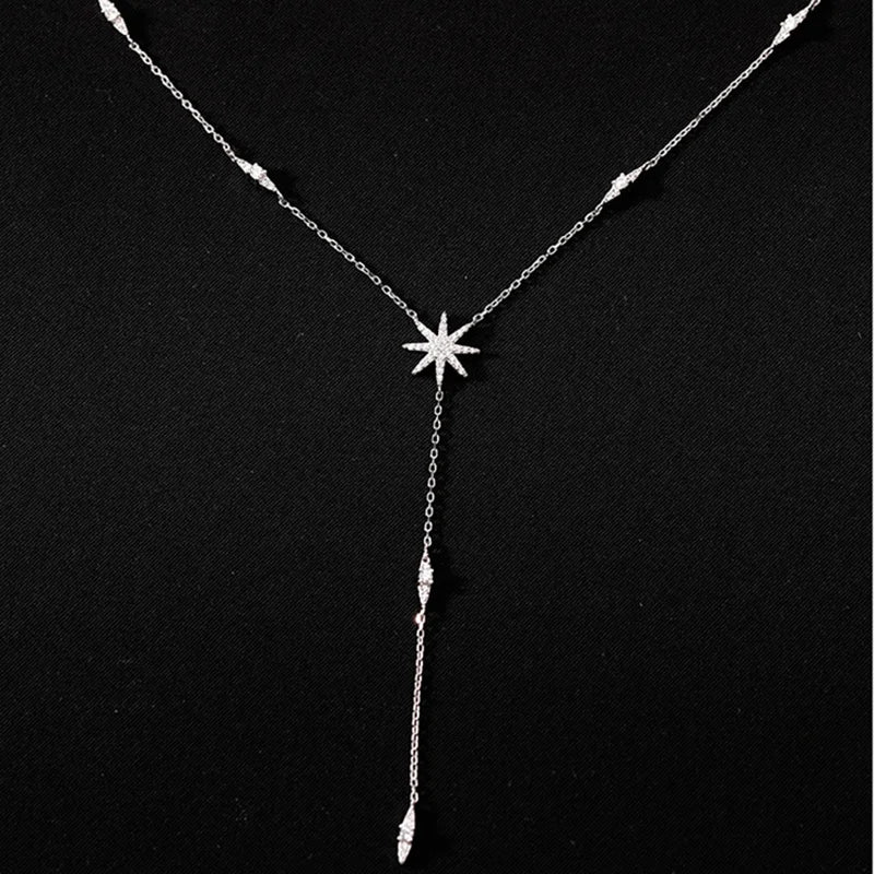 Delicate Silver Star Pendant Necklace