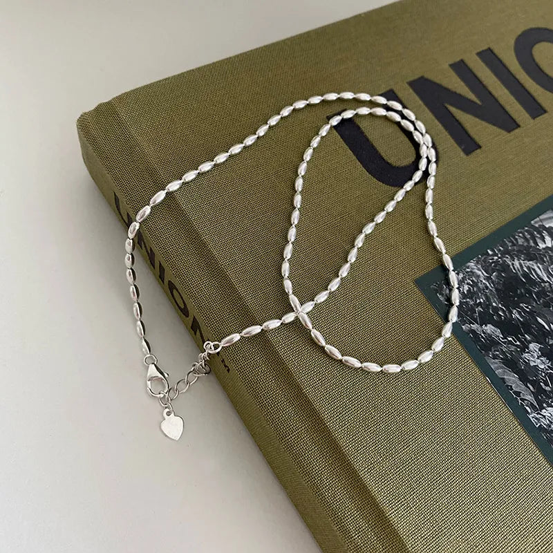 Geometric Bead Silver Choker