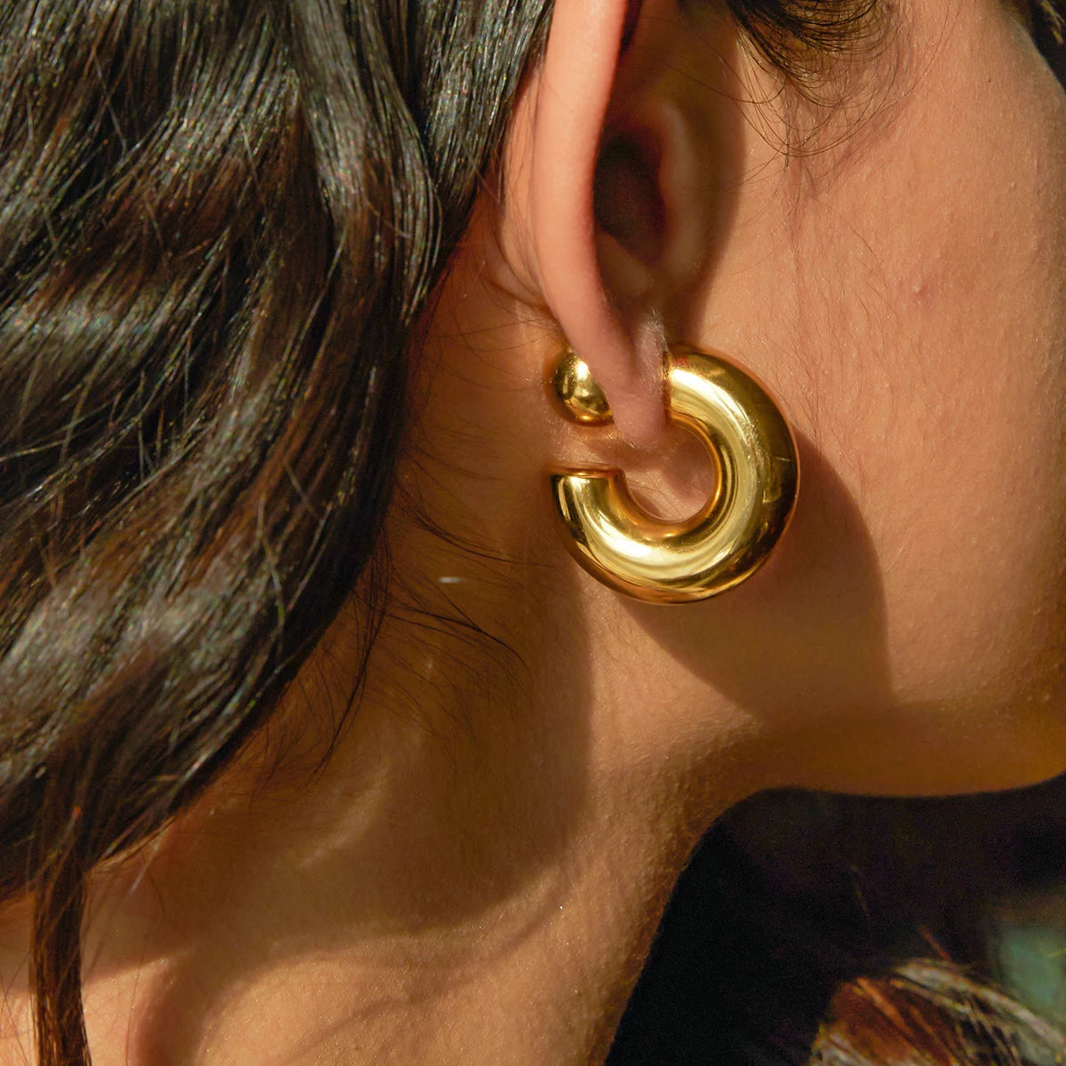 Reversible C-Shaped Chubby Earrings