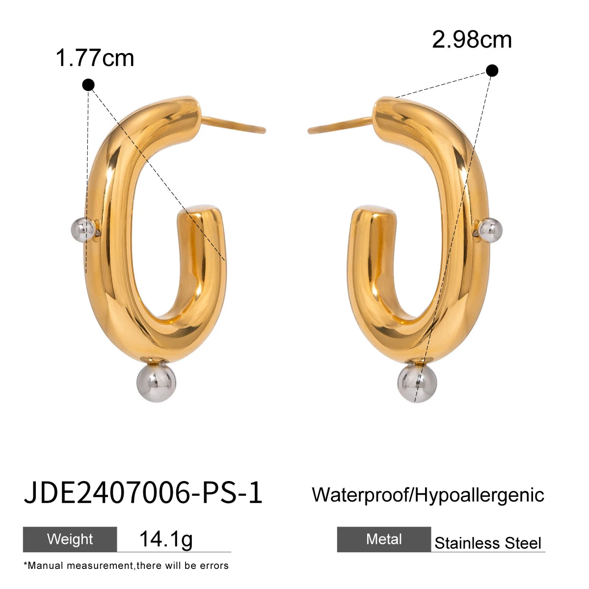 Colorblock C-Shaped Earrings