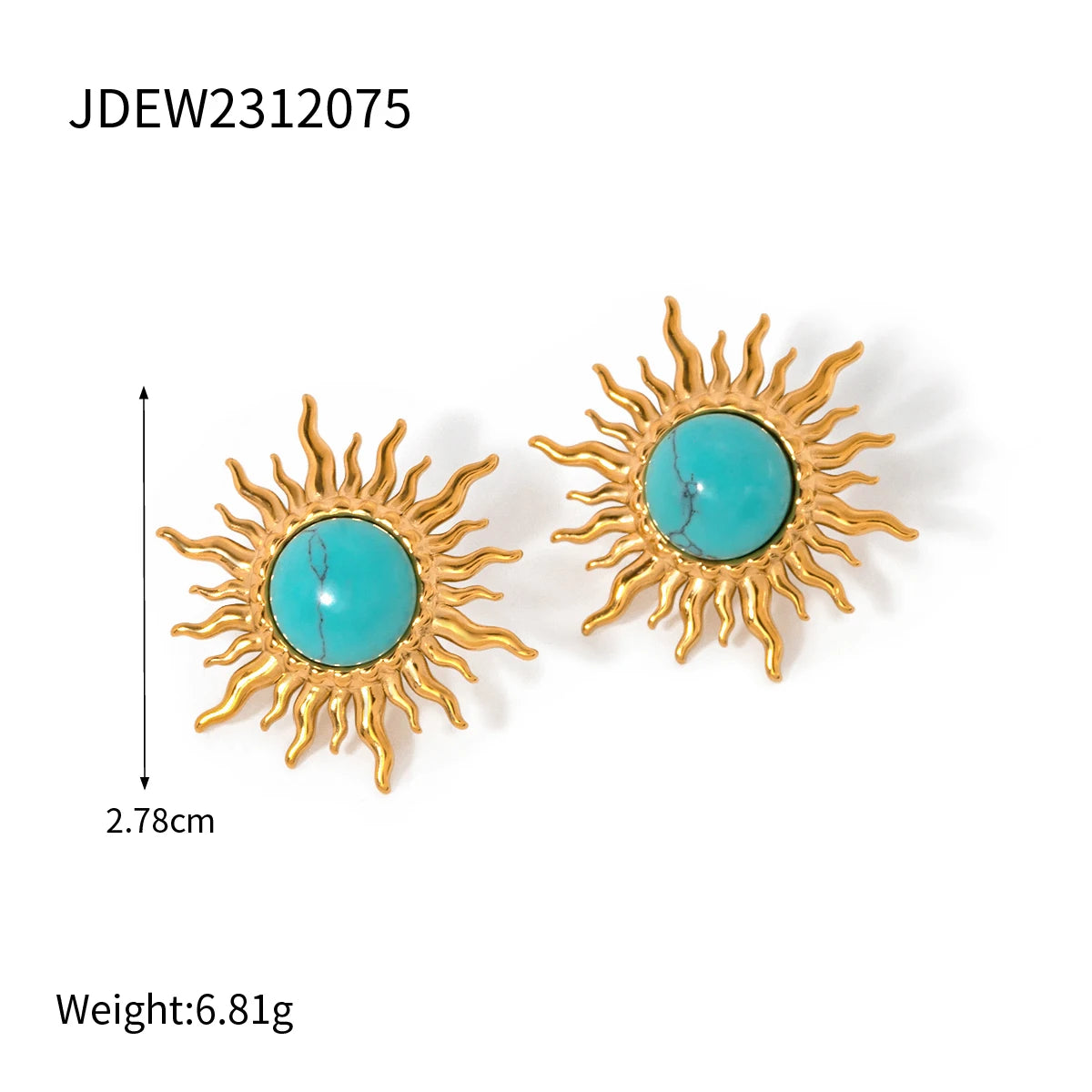 Turquoise Sunflower Earrings