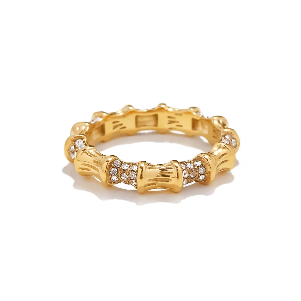 Rhinestone Gold Plated Ring