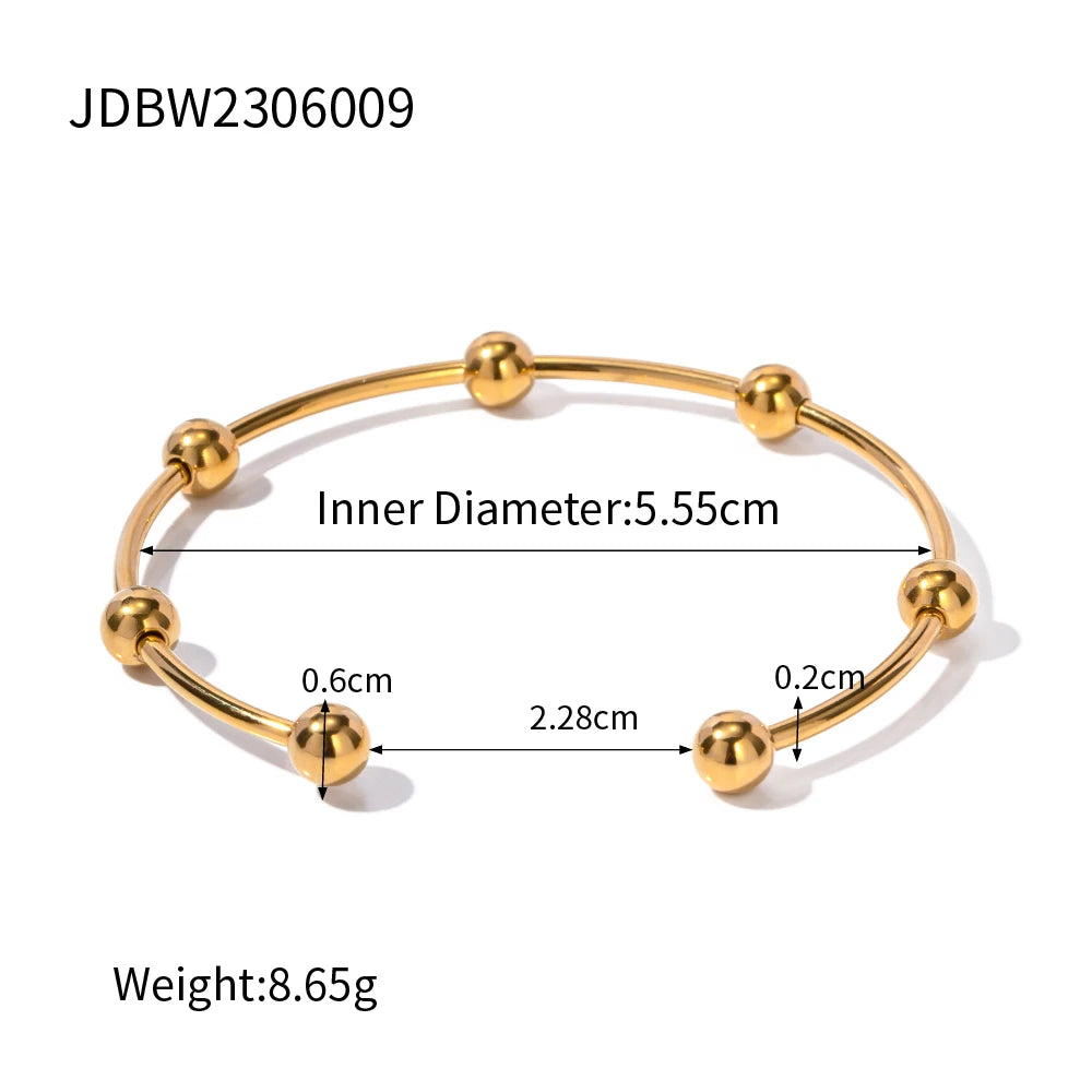 Golden Silver Bead Slim Bracelet