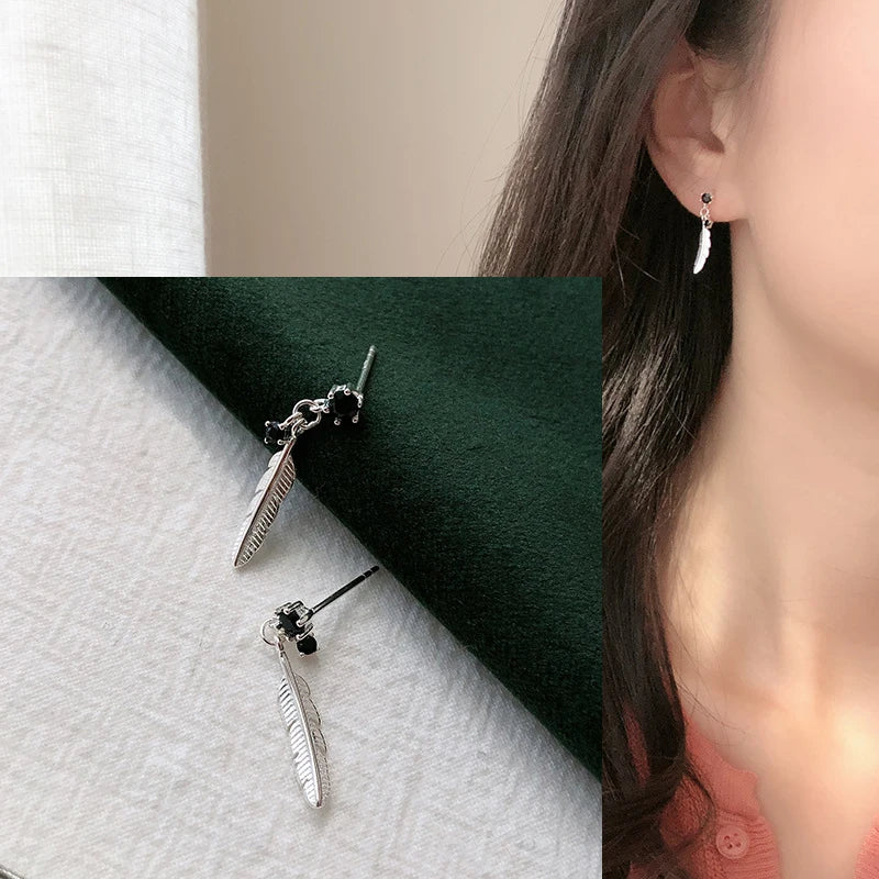 Asymmetric Lava Silver Earrings