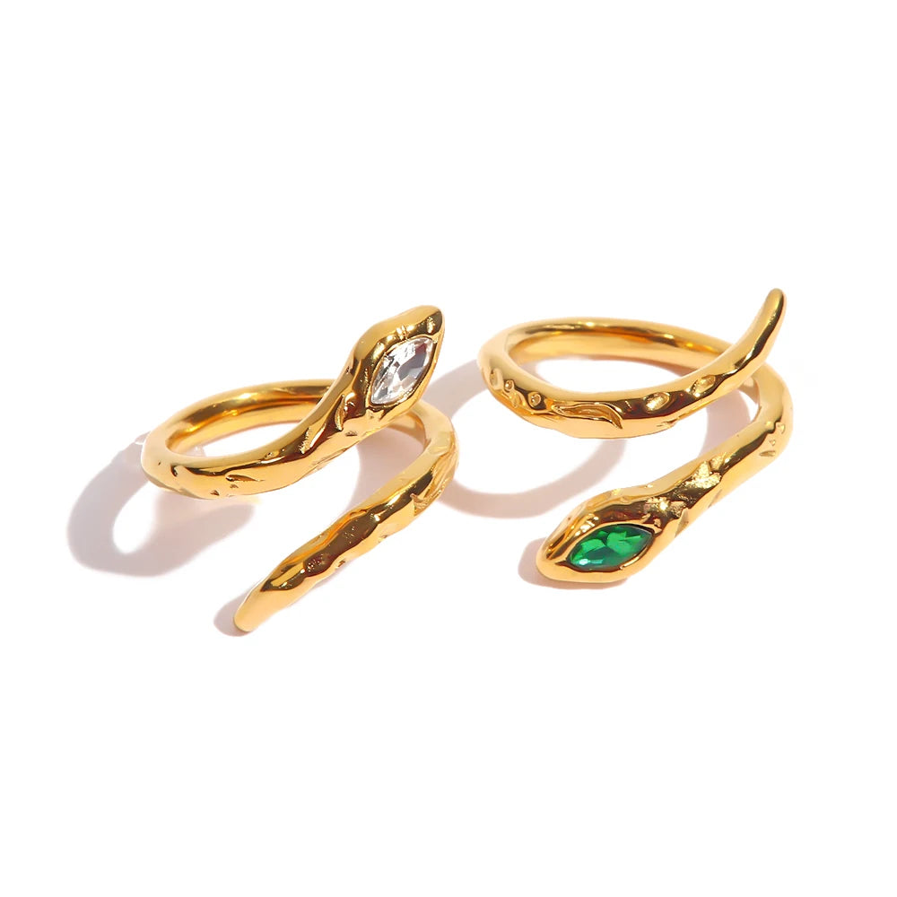 Vintage Snake Rhinestone Ring