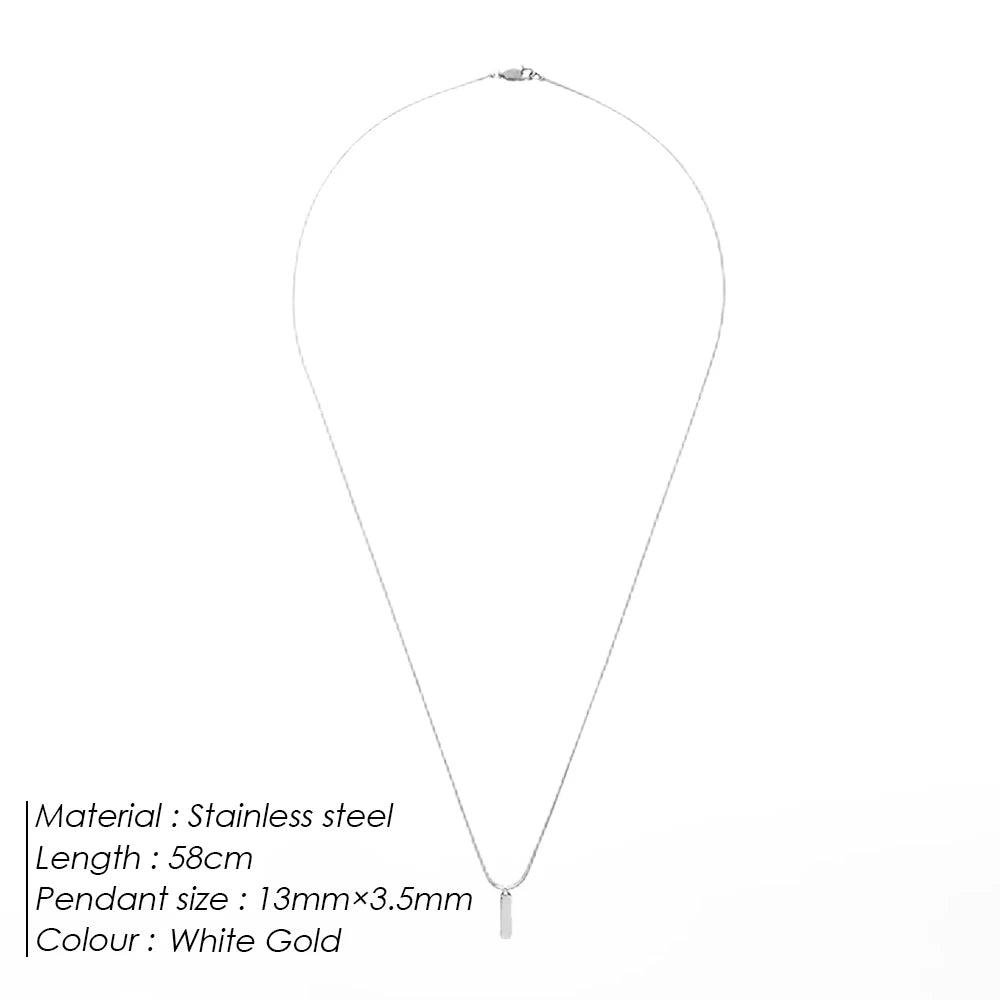 Gold Square Pendant Necklace