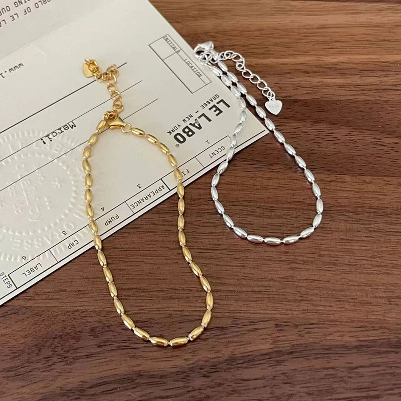 Simple Bead Silver Bracelet