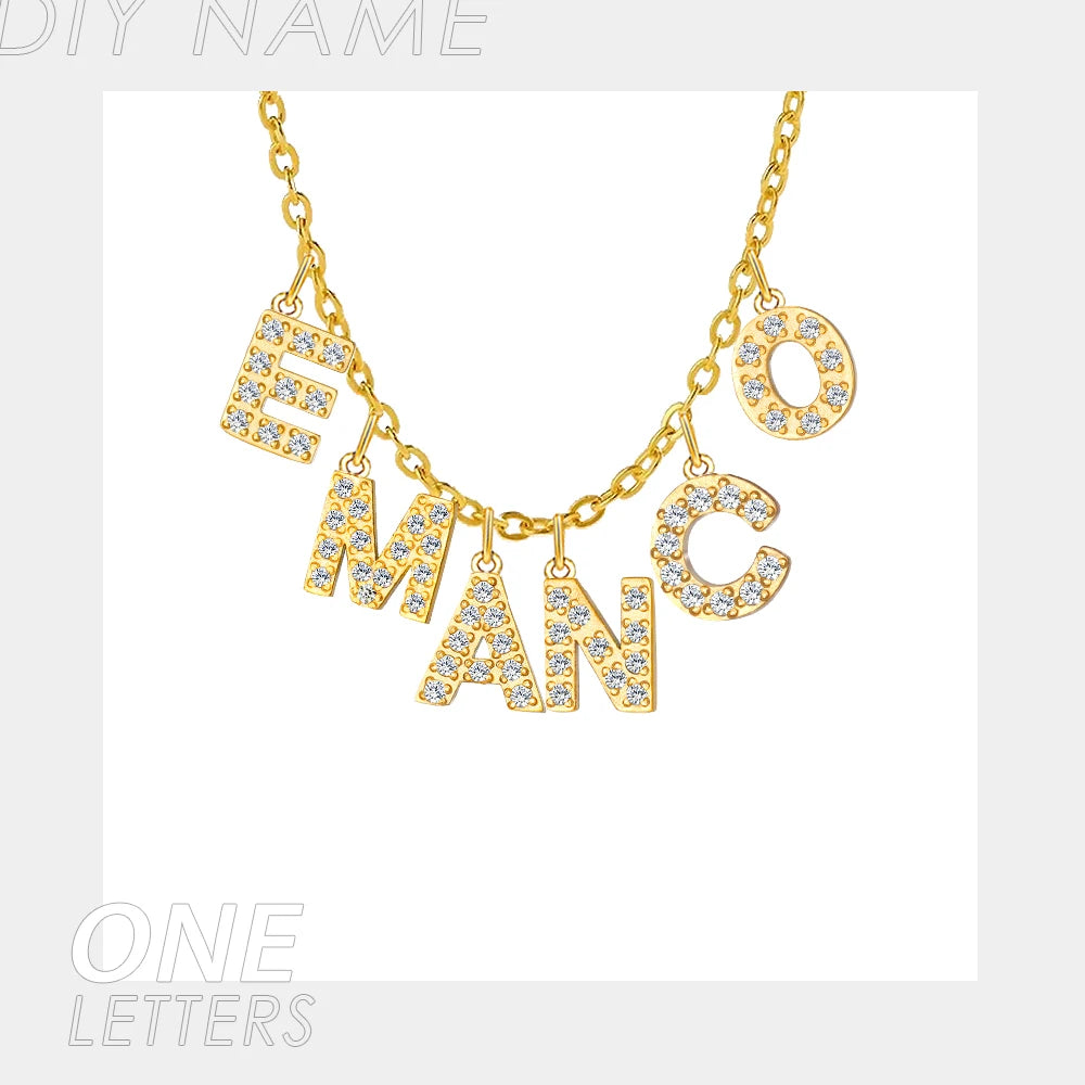 Personalized Zircon Pendant Name Necklace
