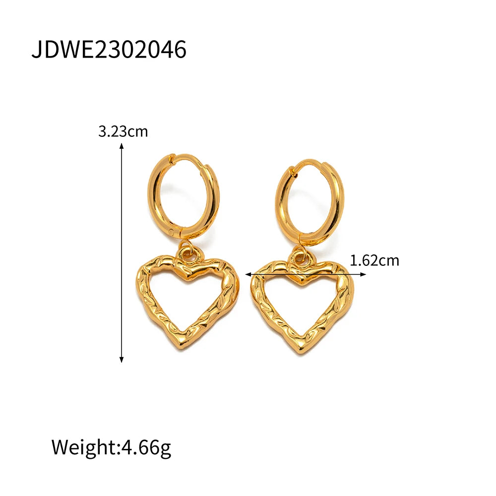 Gold Heart Hoop Earrings