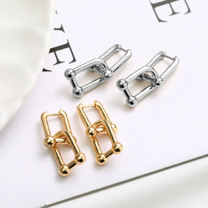 U-Shaped Silver Earrings
