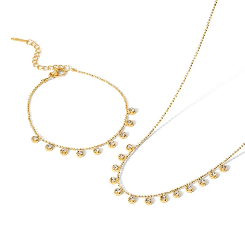 Tassel Bracelet Necklace Set