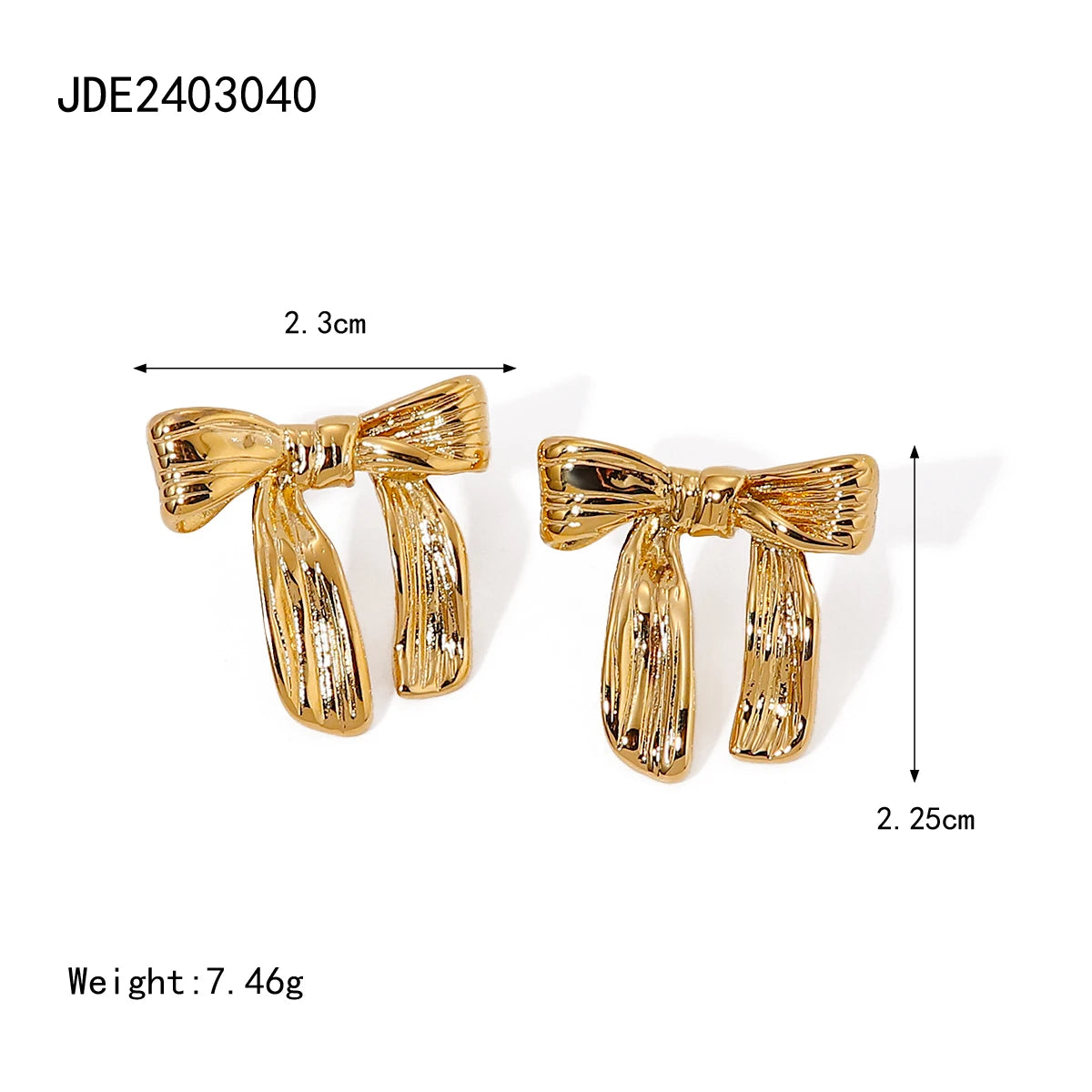 Golden Bow Stud Earrings