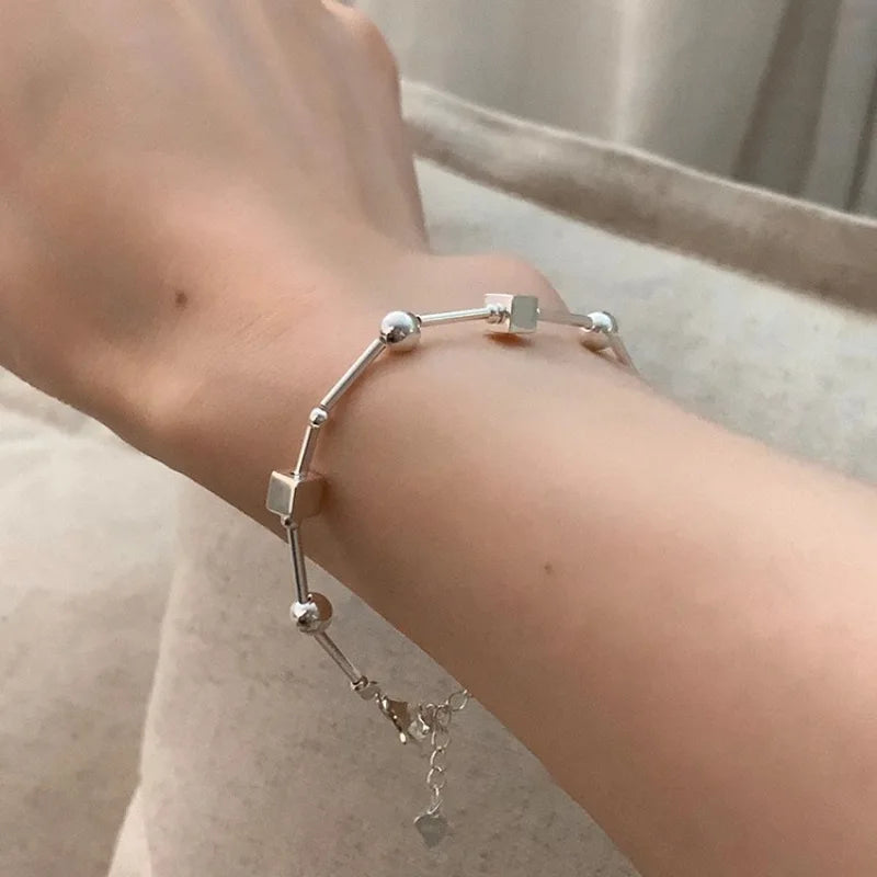 Sterling Bead Geometry Choker